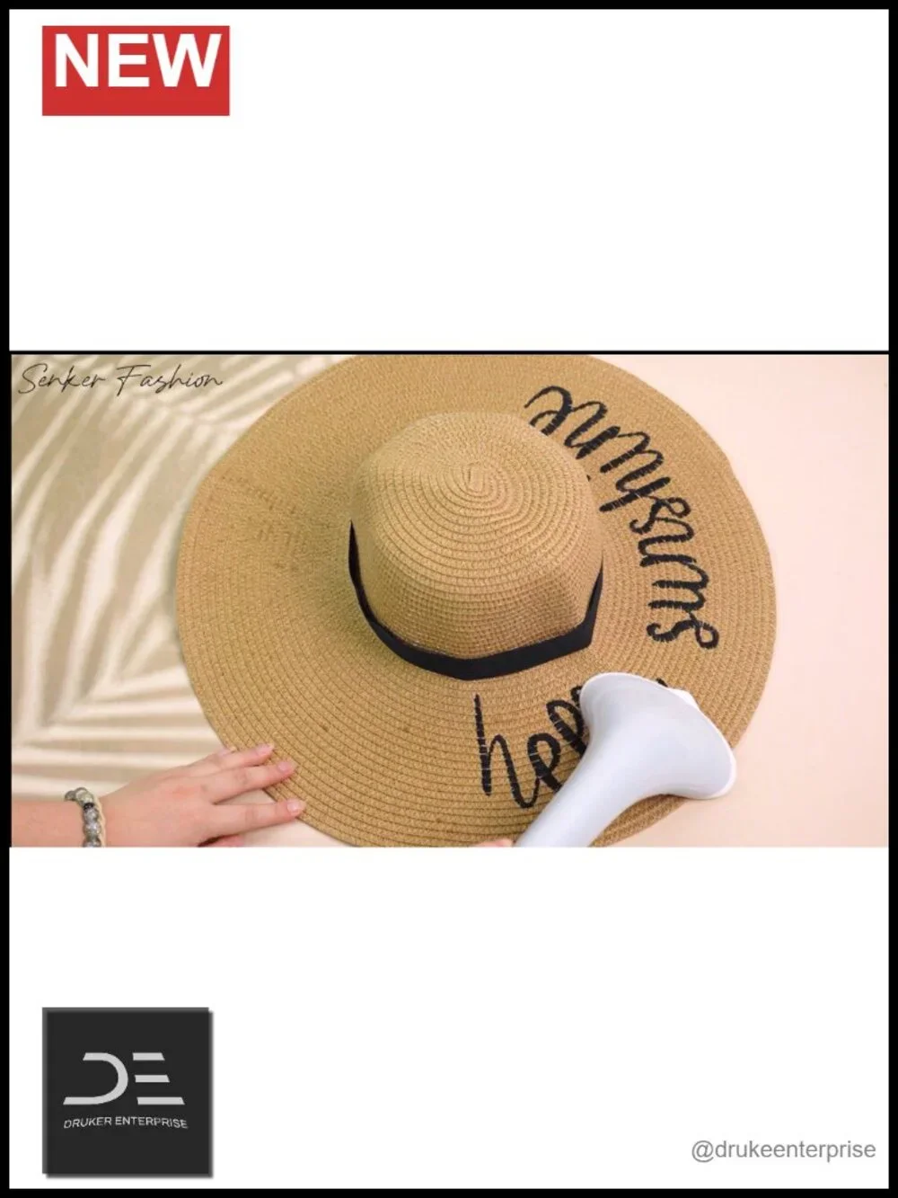 Floppy Straw Sun Hat Wide Brim Embroidered for Beach Vacation Cruise
